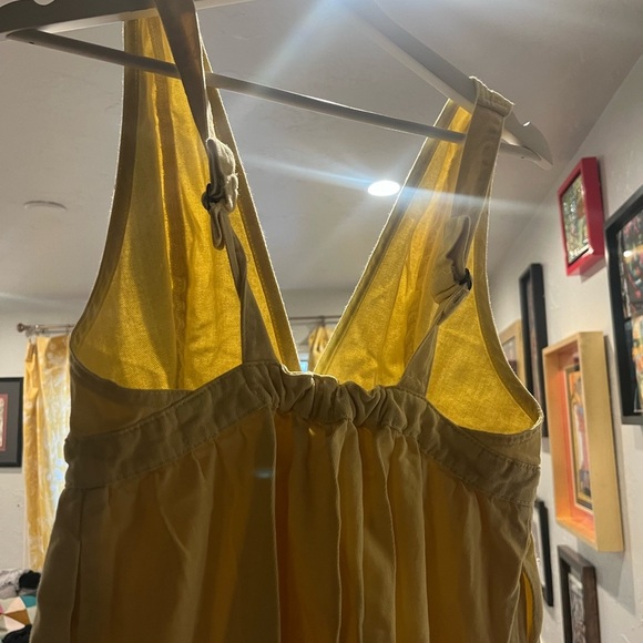 Unban Outfitters yellow denim overall dress with adjustable straps - Picture 5 of 5